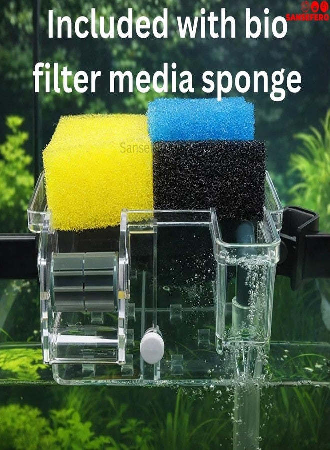SANSEFERO Multifunctional External Waterfall Aquarium Bio Top Filter with 3-Stage Filtration System Included with Bio Filter Media Sponge & Water Pump (BL-771) - Image 5